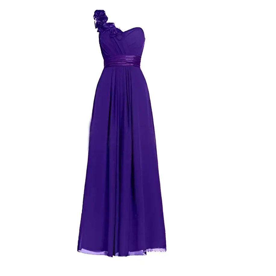 Lavender Multi Colored Slanted Neck Sleeveless Maxi Dress