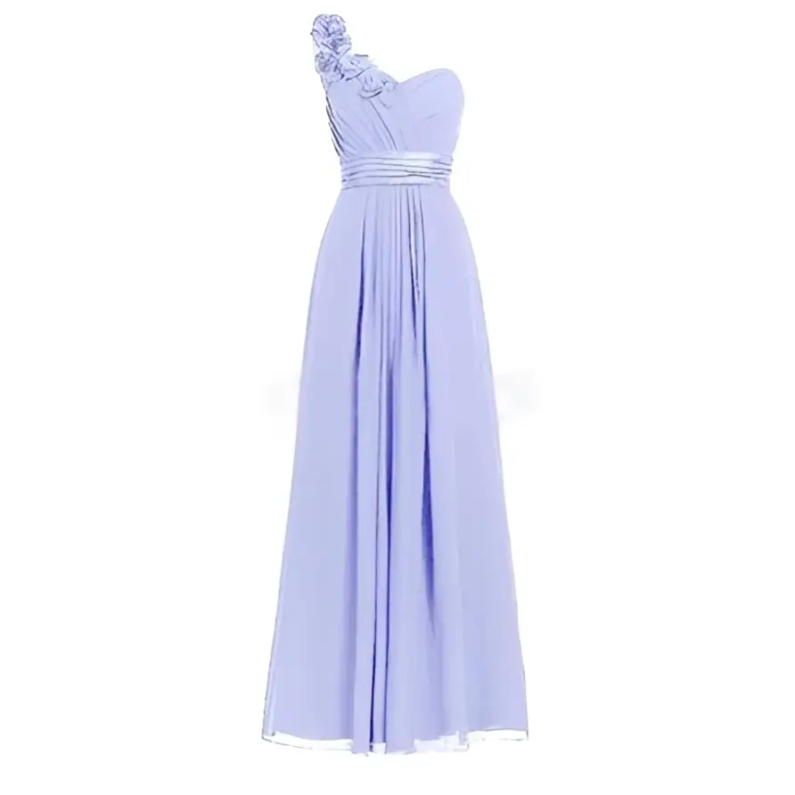 Lavender Multi Colored Slanted Neck Sleeveless Maxi Dress
