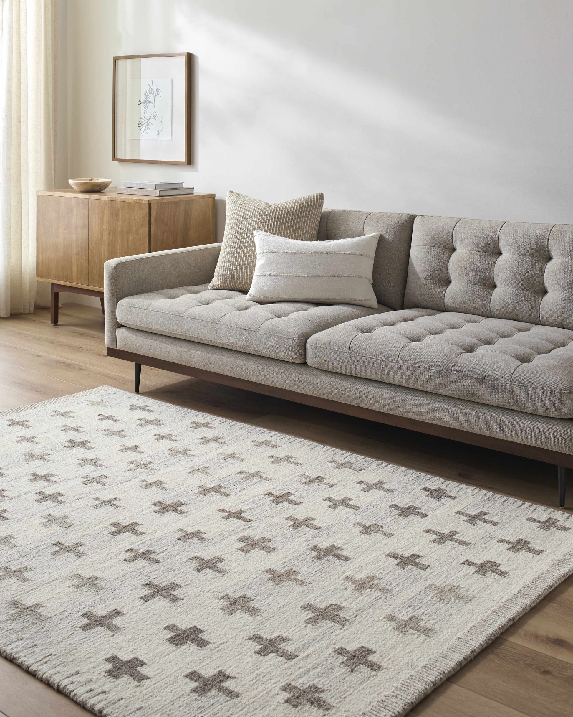 Lotta Ivory Modern Wool Area Rug-1