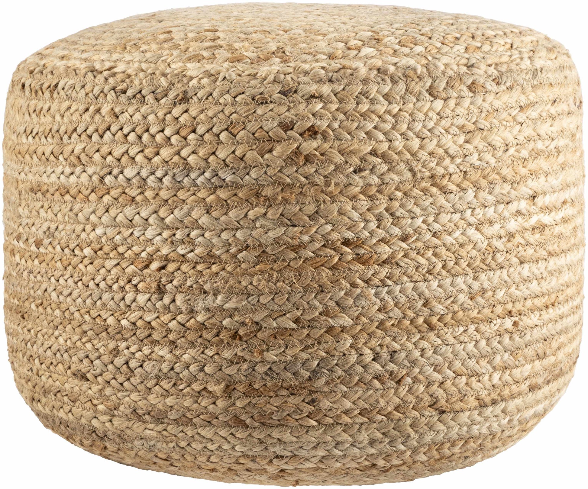 Lavertezzo Brick Red Knitted Beige Cotton Pouf-3