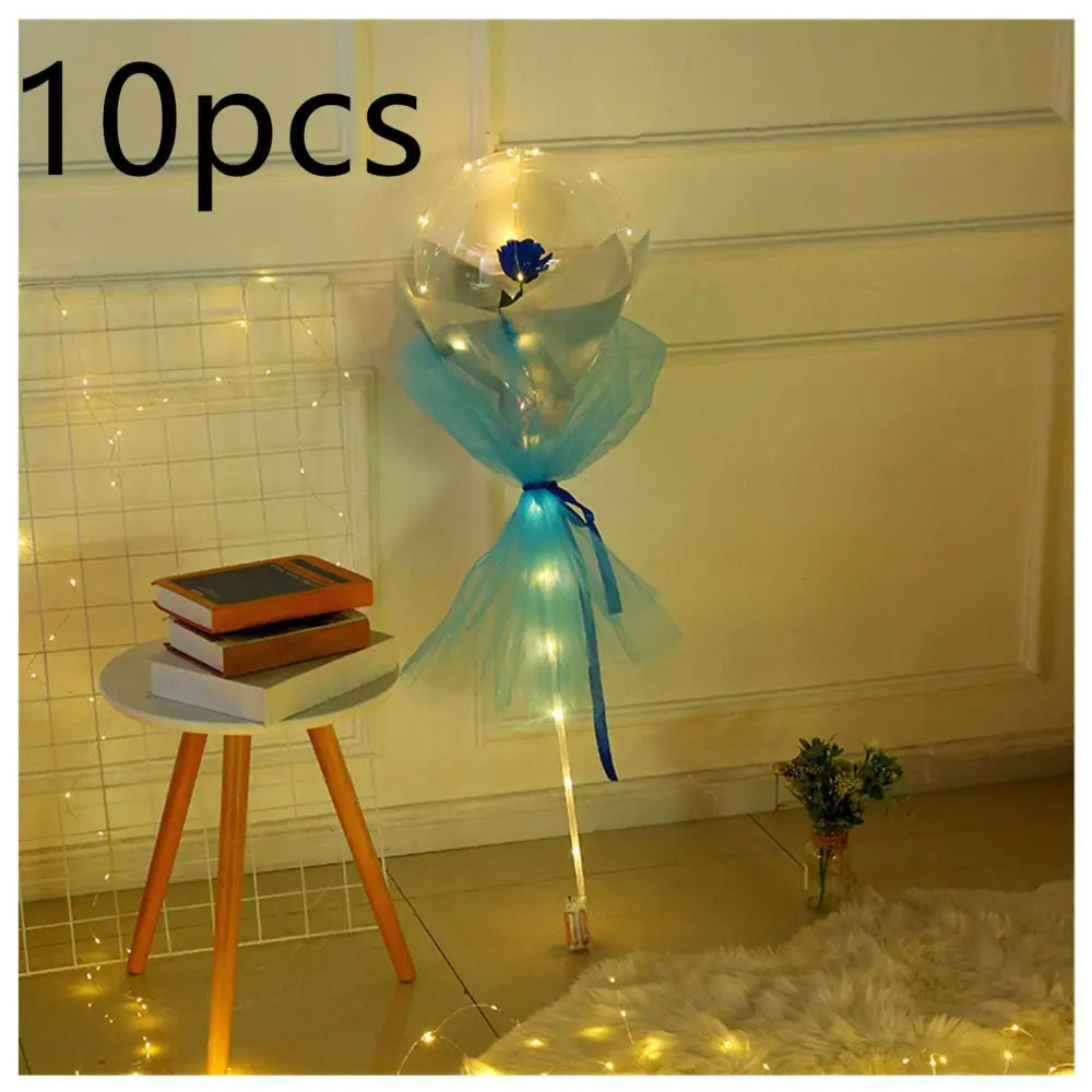 LED Luminous Balloon Rose Bouquet Transparent Bobo Ball