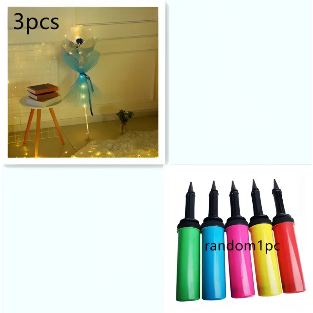 LED Luminous Balloon Rose Bouquet Transparent Bobo Ball