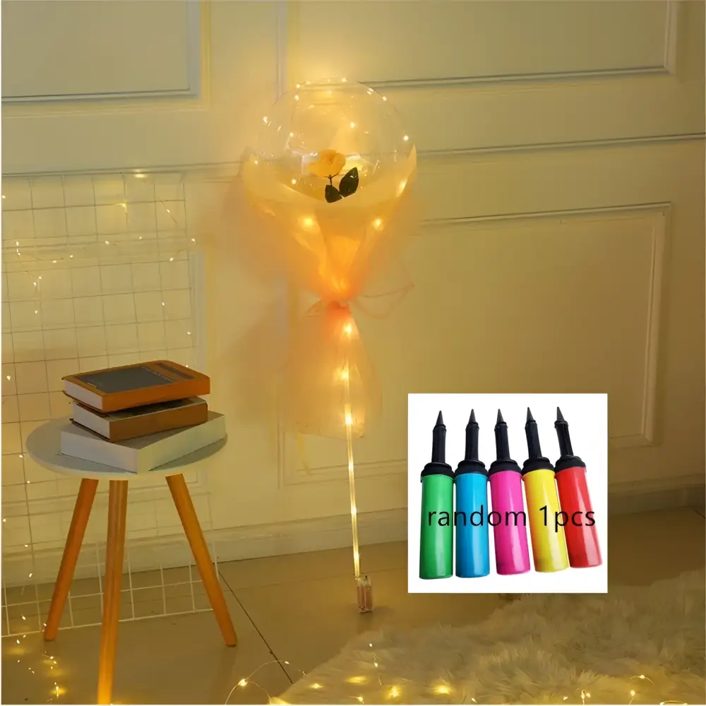 LED Luminous Balloon Rose Bouquet Transparent Bobo Ball