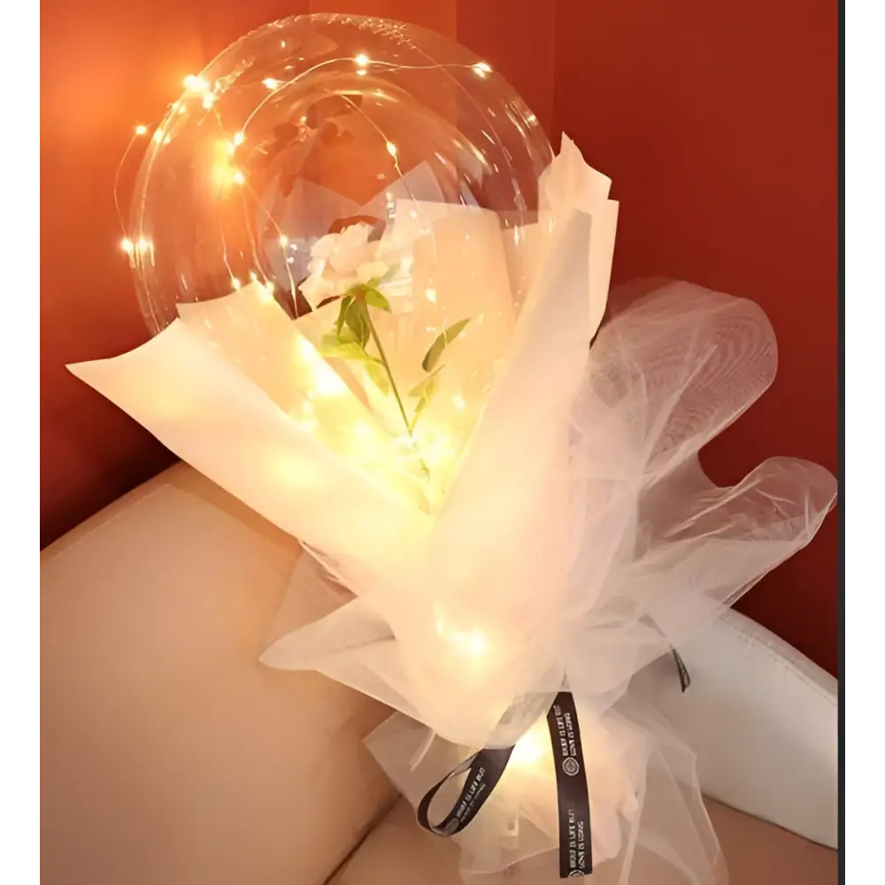LED Luminous Balloon Rose Bouquet Transparent Bobo Ball