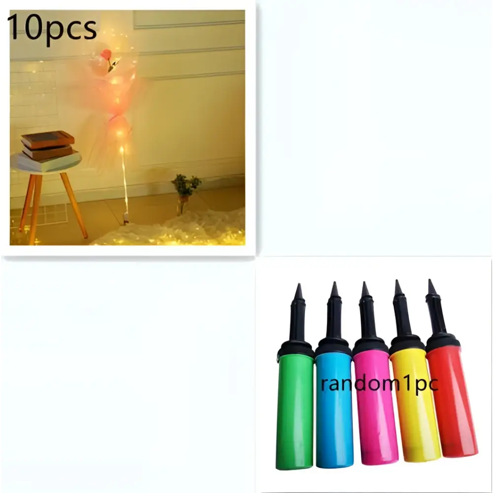 LED Luminous Balloon Rose Bouquet Transparent Bobo Ball