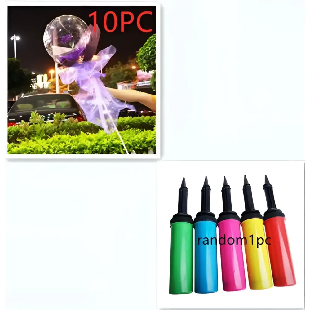 LED Luminous Balloon Rose Bouquet Transparent Bobo Ball
