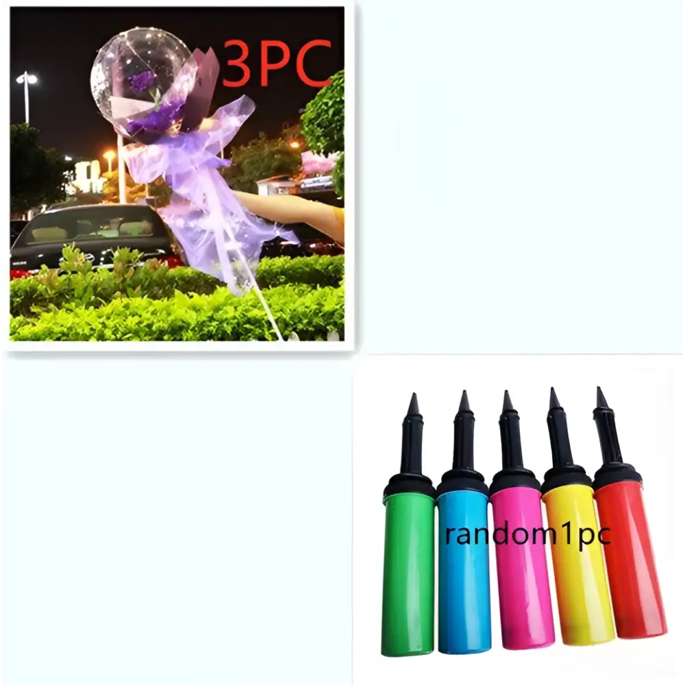 LED Luminous Balloon Rose Bouquet Transparent Bobo Ball