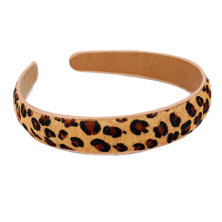 Leopard Pattern Genuine Leather Headband