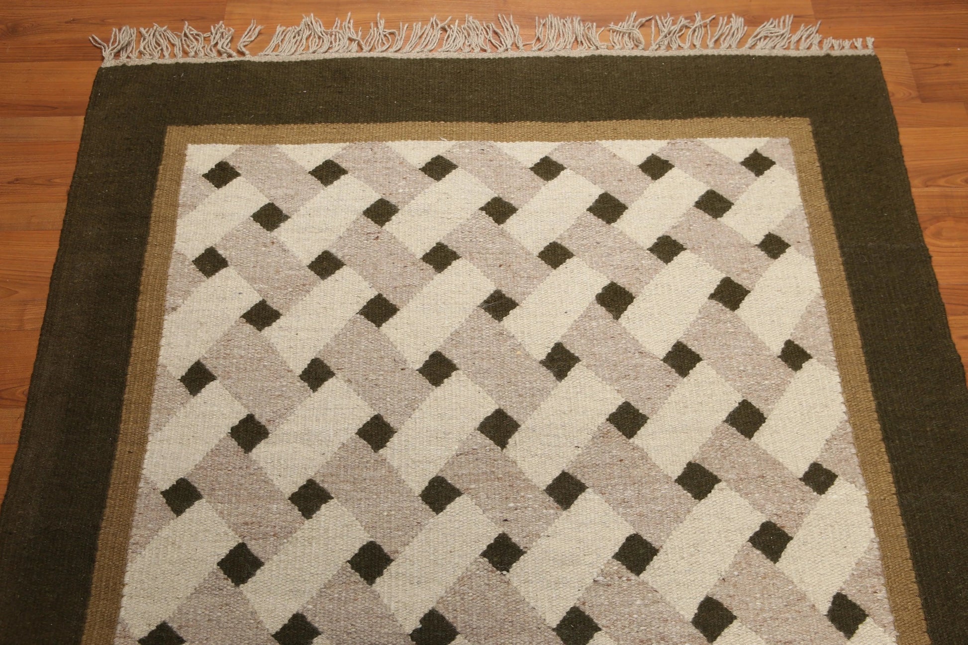 5' x 7' Hand woven Vintage Afghan Kilim 100% wool Area rug Beige-3