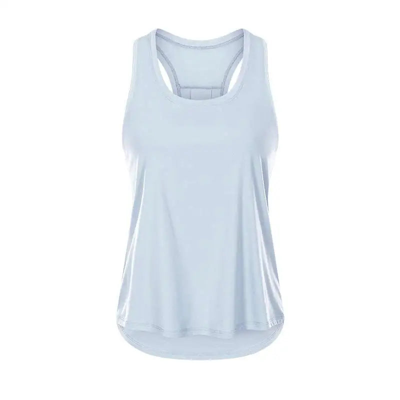 Light Blue Nude Sleeveless Yoga Uniform Blouse
