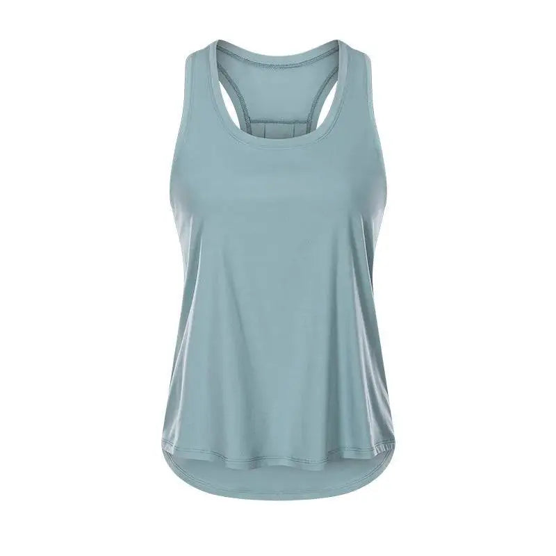 Light Blue Nude Sleeveless Yoga Uniform Blouse