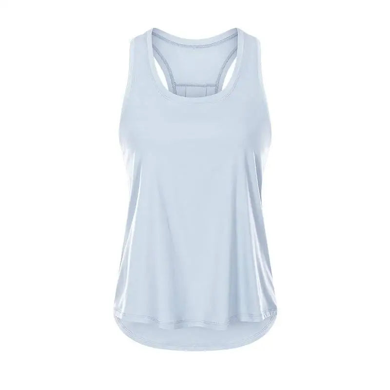 Light Blue Nude Sleeveless Yoga Uniform Blouse