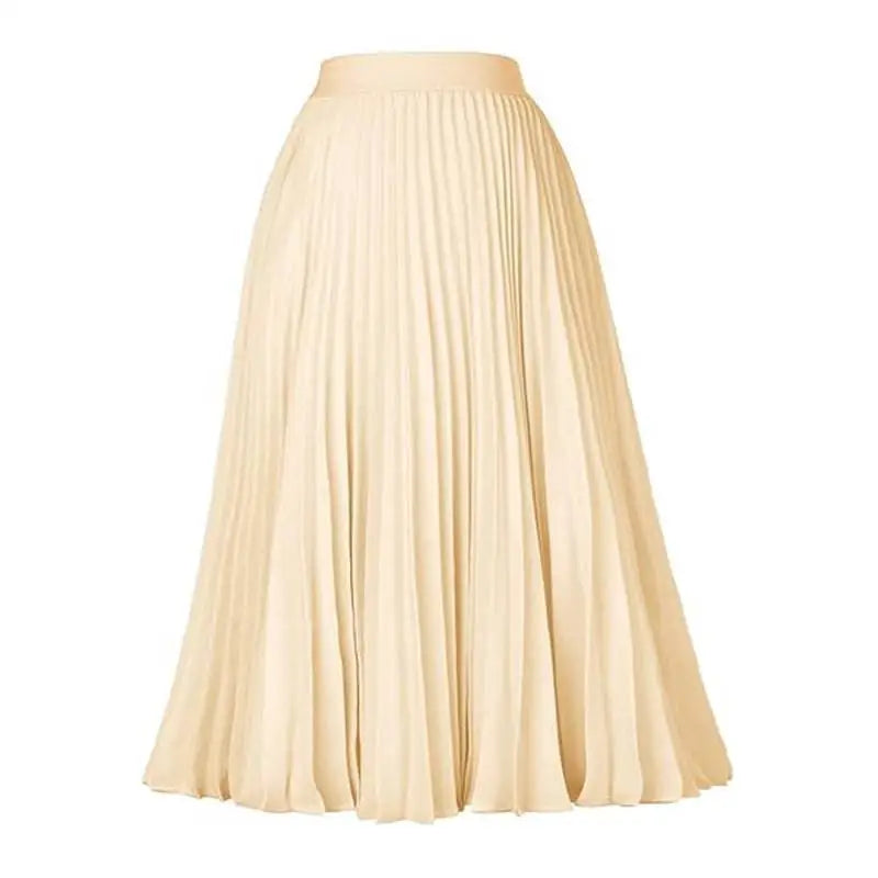 Light Blue Pleated Large Swing Casual Skirt