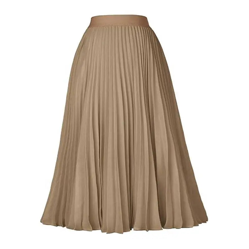 Light Blue Pleated Large Swing Casual Skirt
