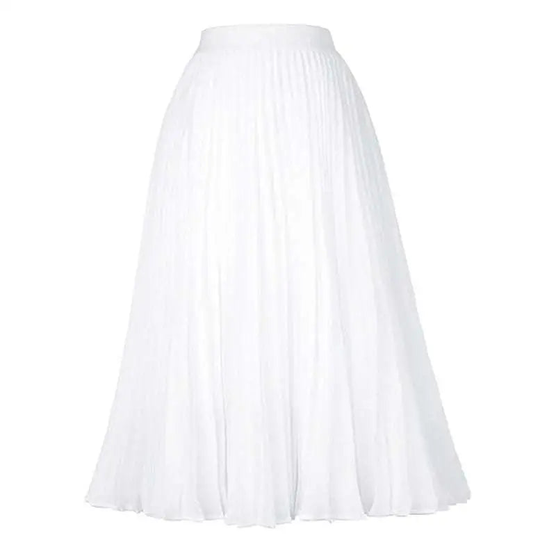 Light Blue Pleated Large Swing Casual Skirt