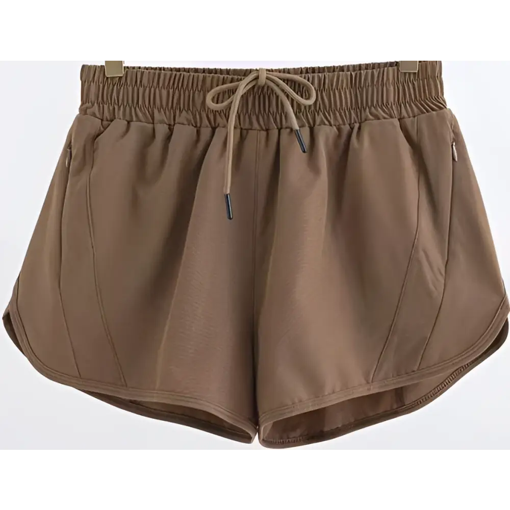 Light Blue Summer Sports Shorts with Zipper Pockets