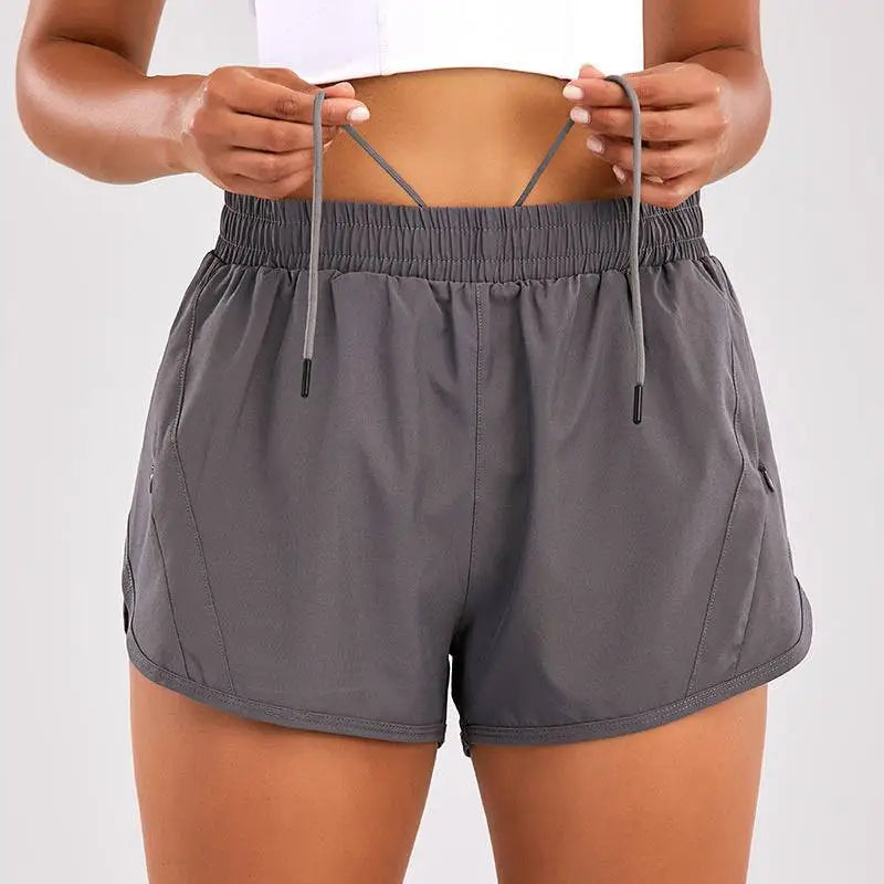 Light Blue Summer Sports Shorts with Zipper Pockets