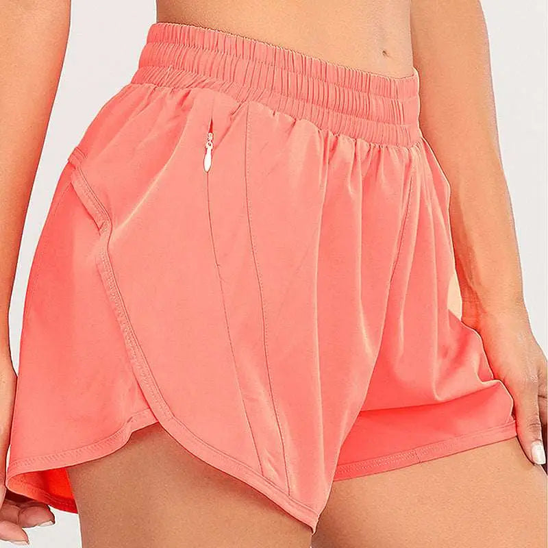 Light Blue Summer Sports Shorts with Zipper Pockets