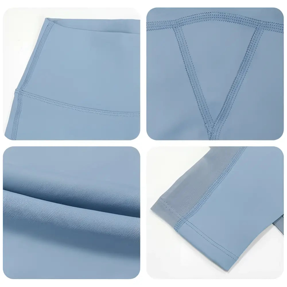 Light Blue Women Seamless High Waisted Yoga Pants
