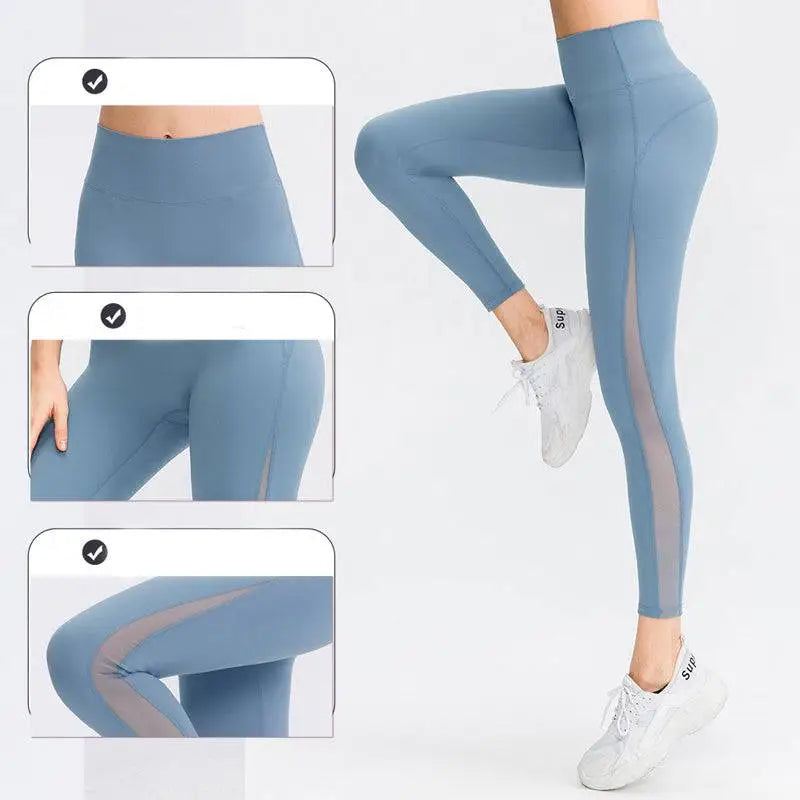 Light Blue Women Seamless High Waisted Yoga Pants