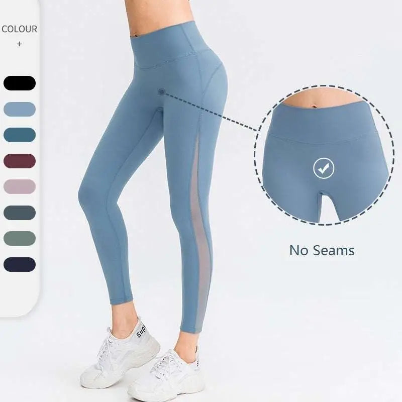 Light Blue Women Seamless High Waisted Yoga Pants