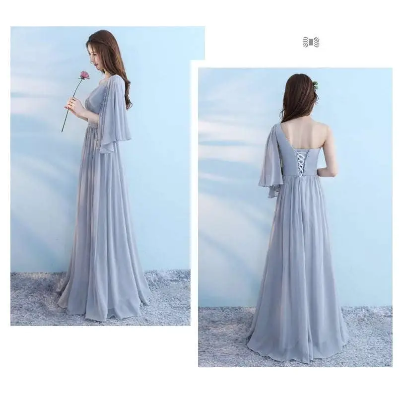 Light Gray Chiffon Wedding Bridesmaid Dresses