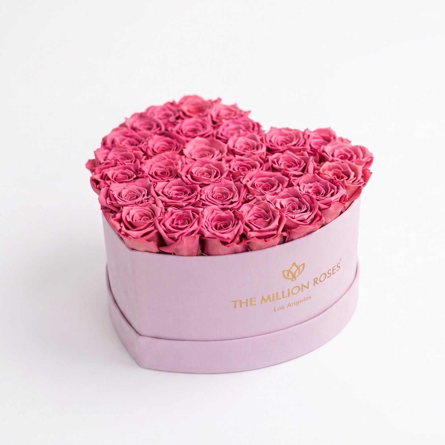 Heart Light Pink Suede Box | Orchid Roses