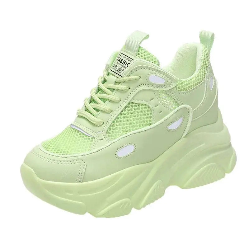 Lime Green Mesh Shoes Casual Sports Single Sneakers