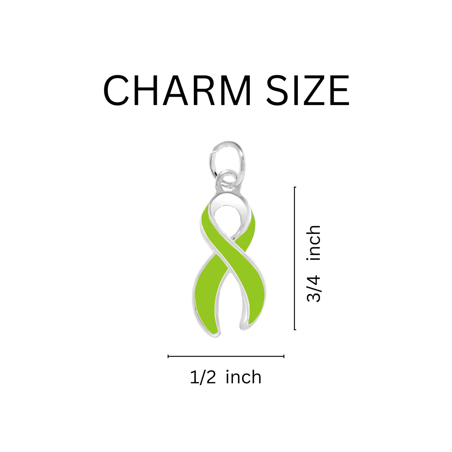 Lime Green Ribbon Charms