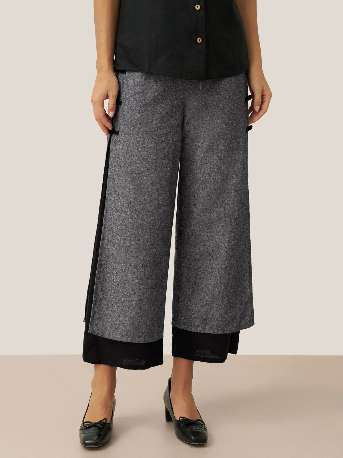Linen Double Layer Handmade Capri Pants STELLA