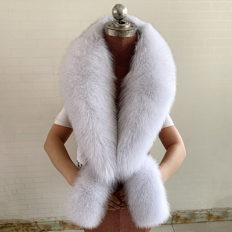 Élise Couture Genuine Light Grey Fox Fur Horn Collar – Handmade Designer Statement Neck & Cuff Accessory