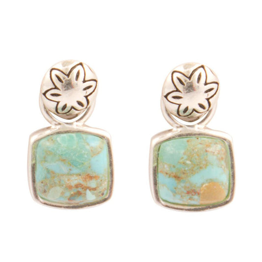 Little Bits Blue Turquoise Post Sterling Silver Earrings