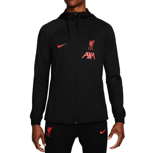 Liverpool FC black hooded presentation soccer tracksuit 2022/23 - Nike-0