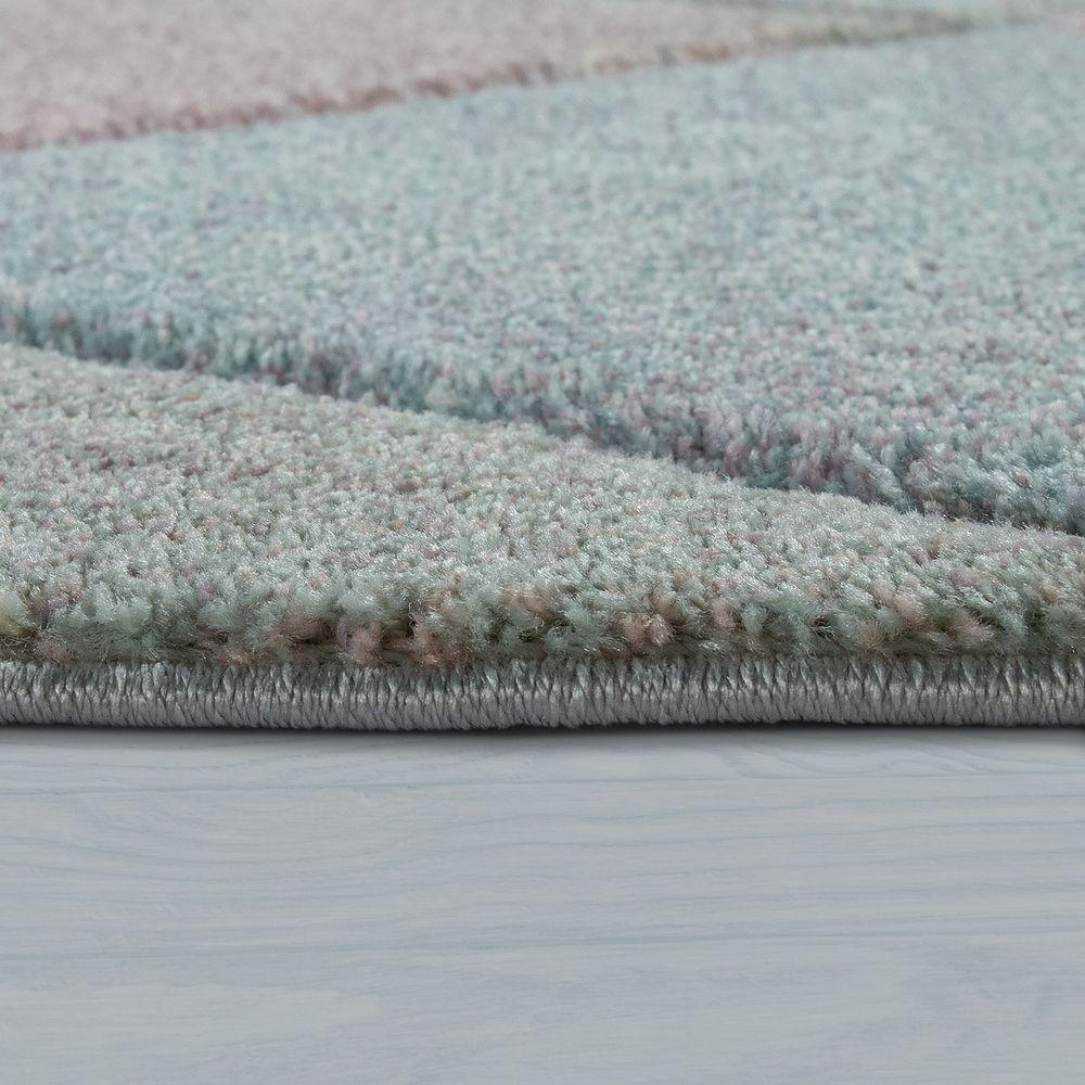 Living Room Rug Colorful Pastel Colors 3D Diamond Pattern-1
