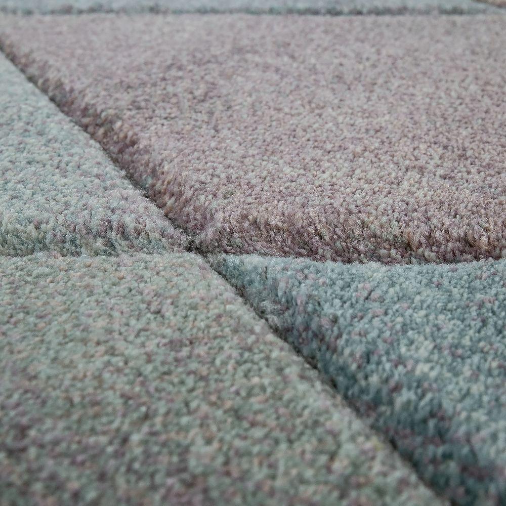 Living Room Rug Colorful Pastel Colors 3D Diamond Pattern-2