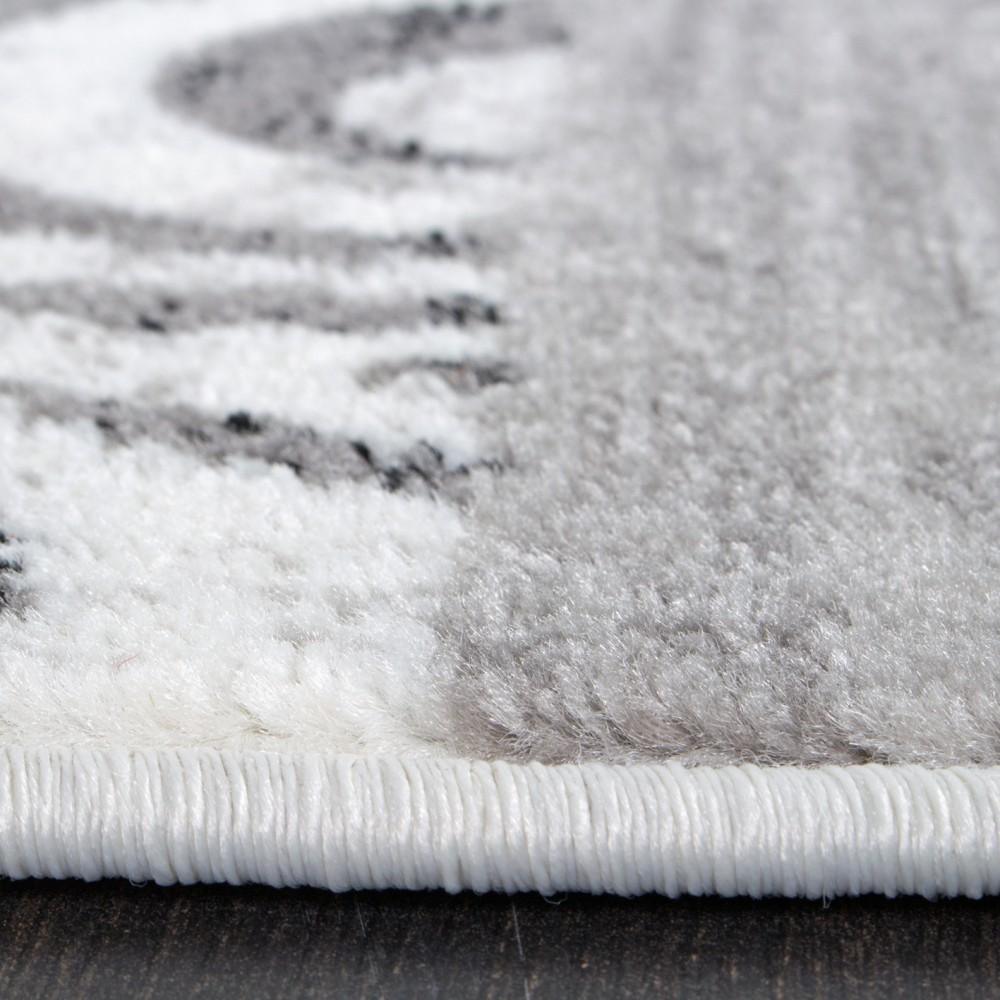Living Room Rug Low-Pile in Grey White Cream-2
