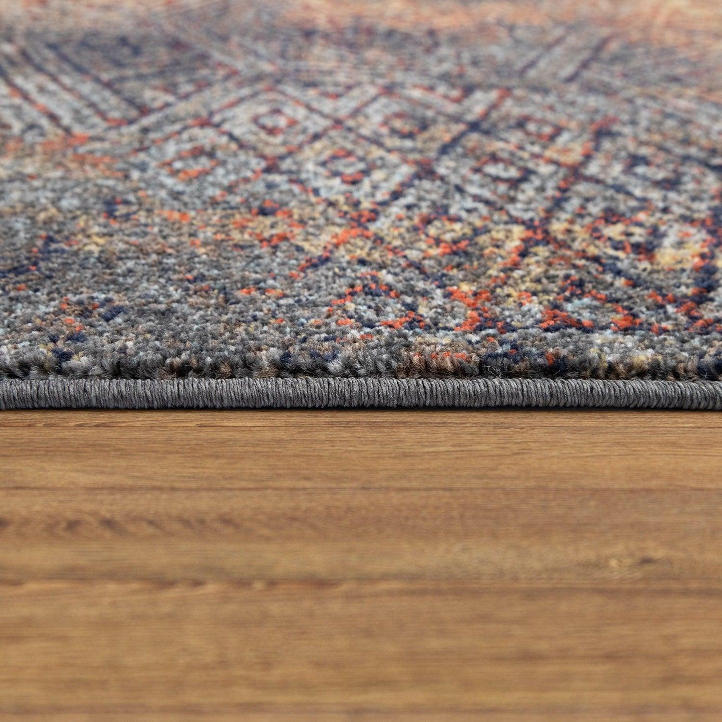 Living Room Rug Used Look industrial Style Multicolored-1