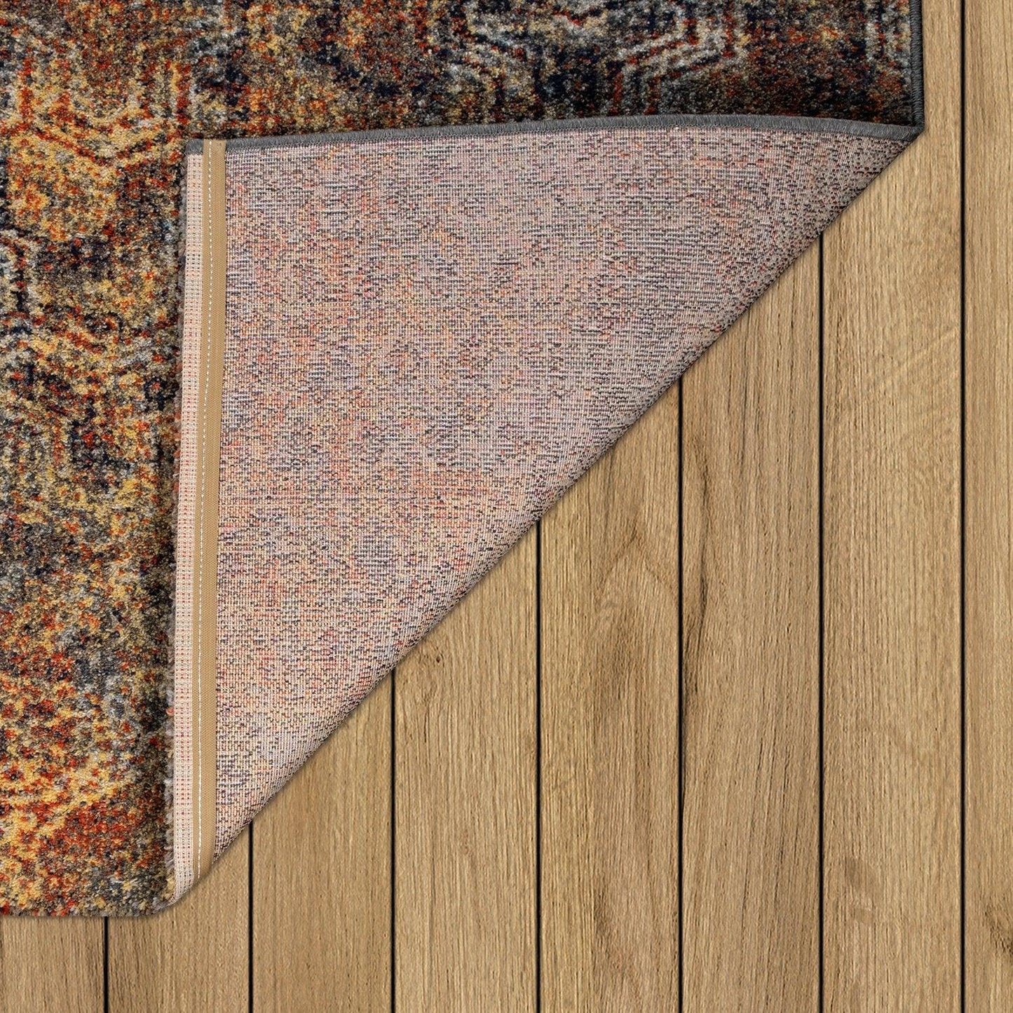 Living Room Rug Used Look industrial Style Multicolored-2