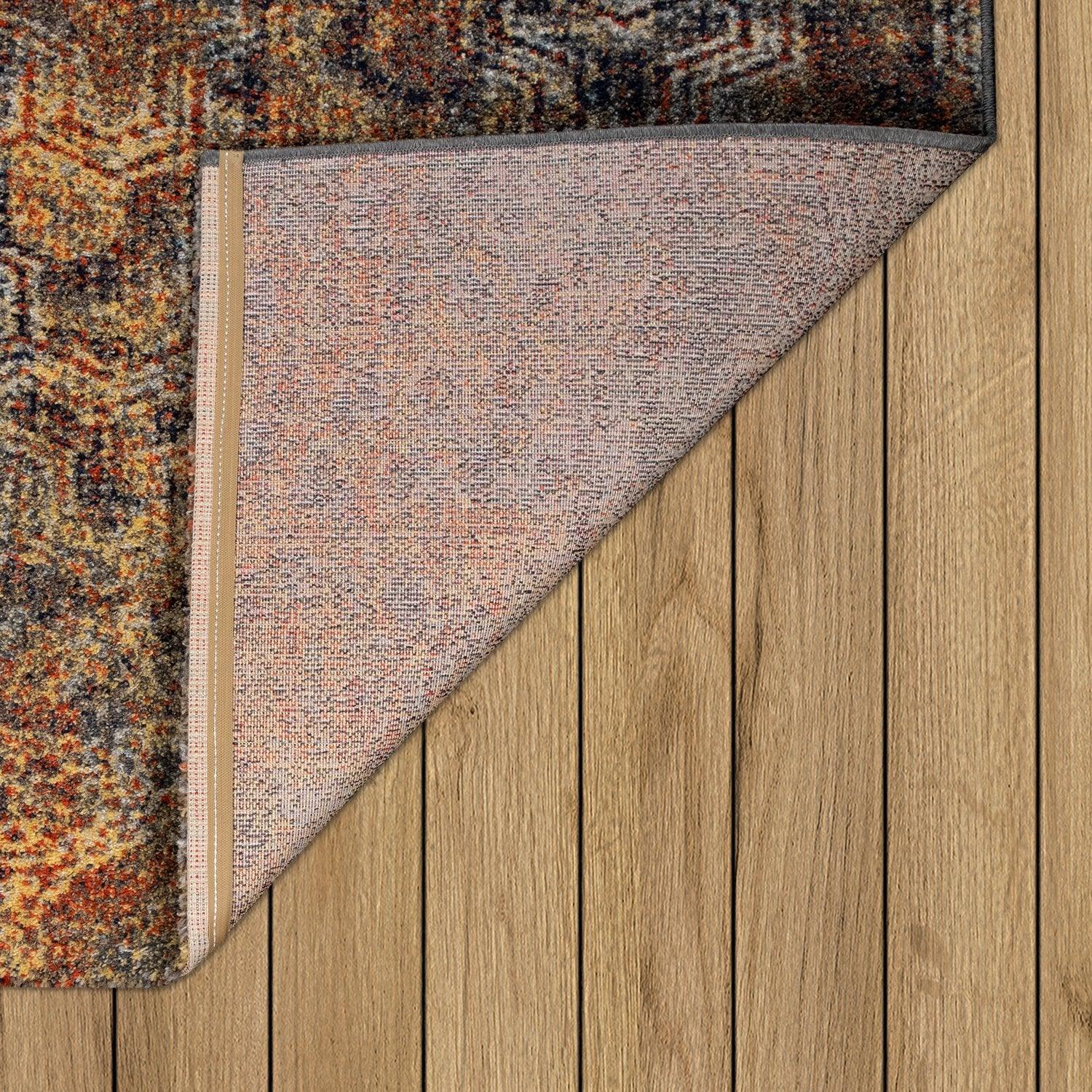 Living Room Rug Used Look industrial Style Multicolored-2
