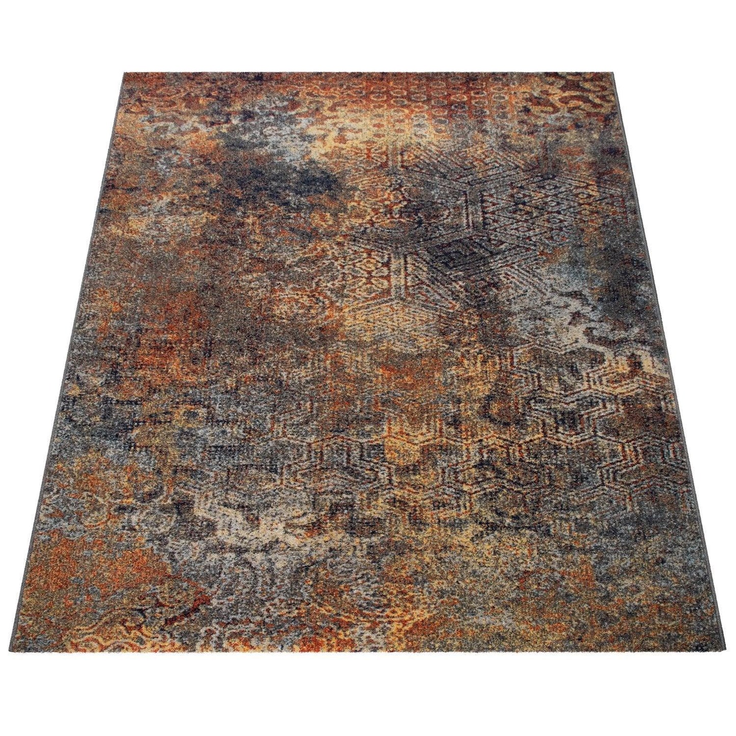 Living Room Rug Used Look industrial Style Multicolored-4