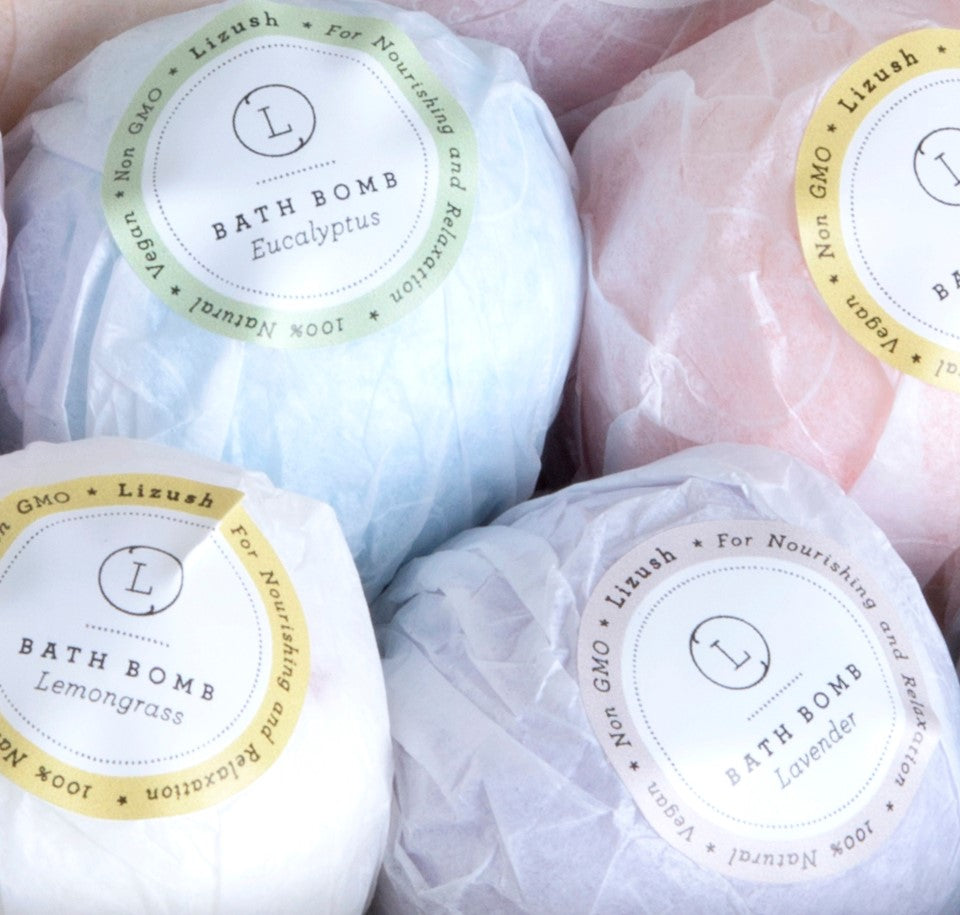 11 Bath Bombs Gift Box +  one Free Bomb to make 12 !! 12 Big Natural Colorful Bath Bombs with Essential Oils - 2'' Dim each (Lavender, , Mint, Eucalyptus, Grapefruit)