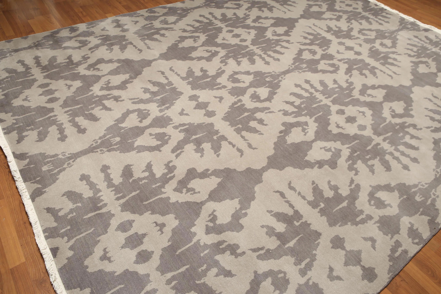 9' x 12' Hand knotted 100% Wool Modern Area Rug full pile 9x12 Gray-4