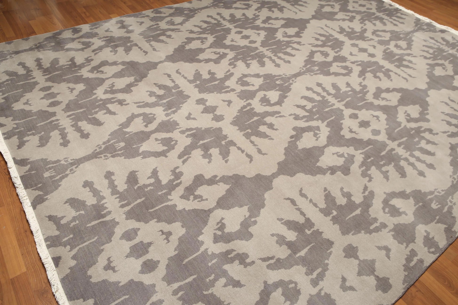 9' x 12' Hand knotted 100% Wool Modern Area Rug full pile 9x12 Gray-4