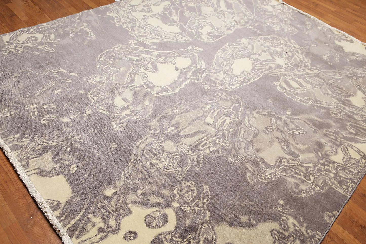 8' x 10' Modern 100% Wool Oriental Area rug 8x10 ft Gray-0