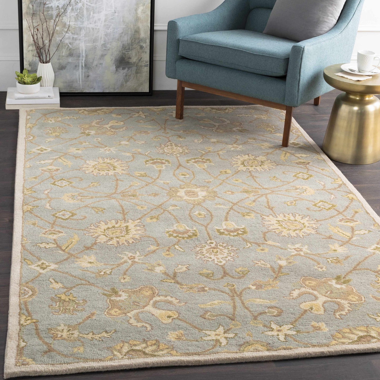 Logville Hand Tufted Light Olive 1121 Area Rug-1