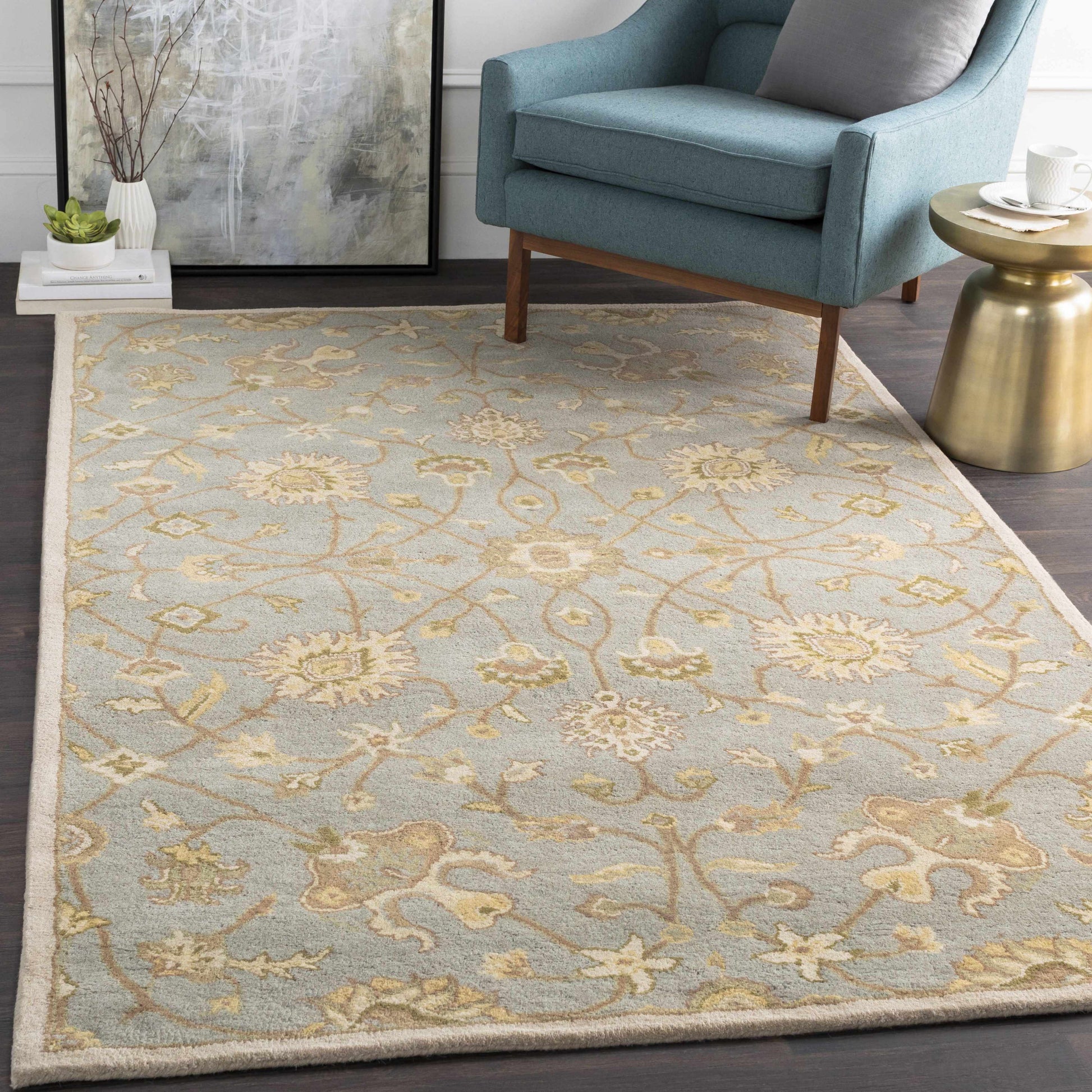 Logville Hand Tufted Light Olive 1121 Area Rug-1