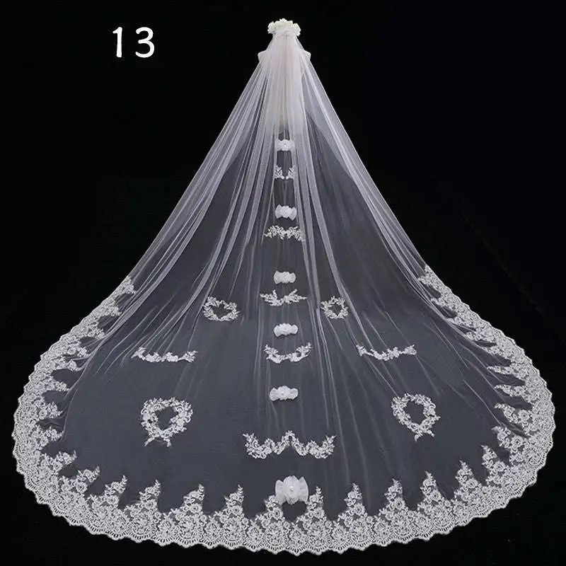 Long Lace Wedding Veil Meters Wide Style