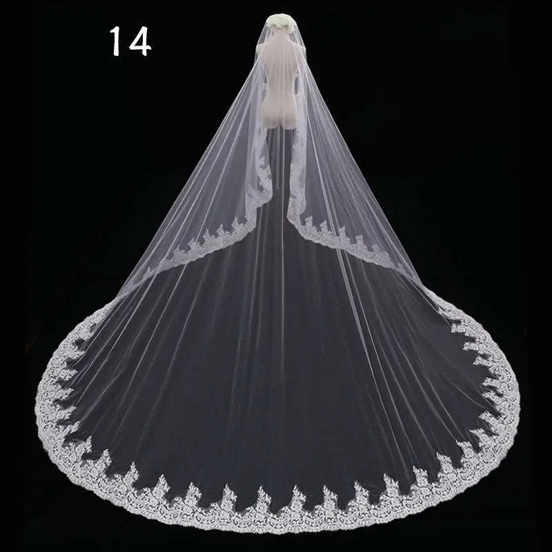 Long Lace Wedding Veil Meters Wide Style
