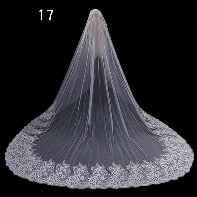 Long Lace Wedding Veil Meters Wide Style