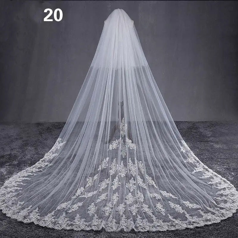 Long Lace Wedding Veil Meters Wide Style
